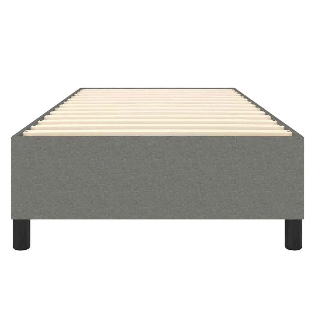 Box Spring Bed Frame Grey Fabric King Single Durable Plywood Supportive Legs