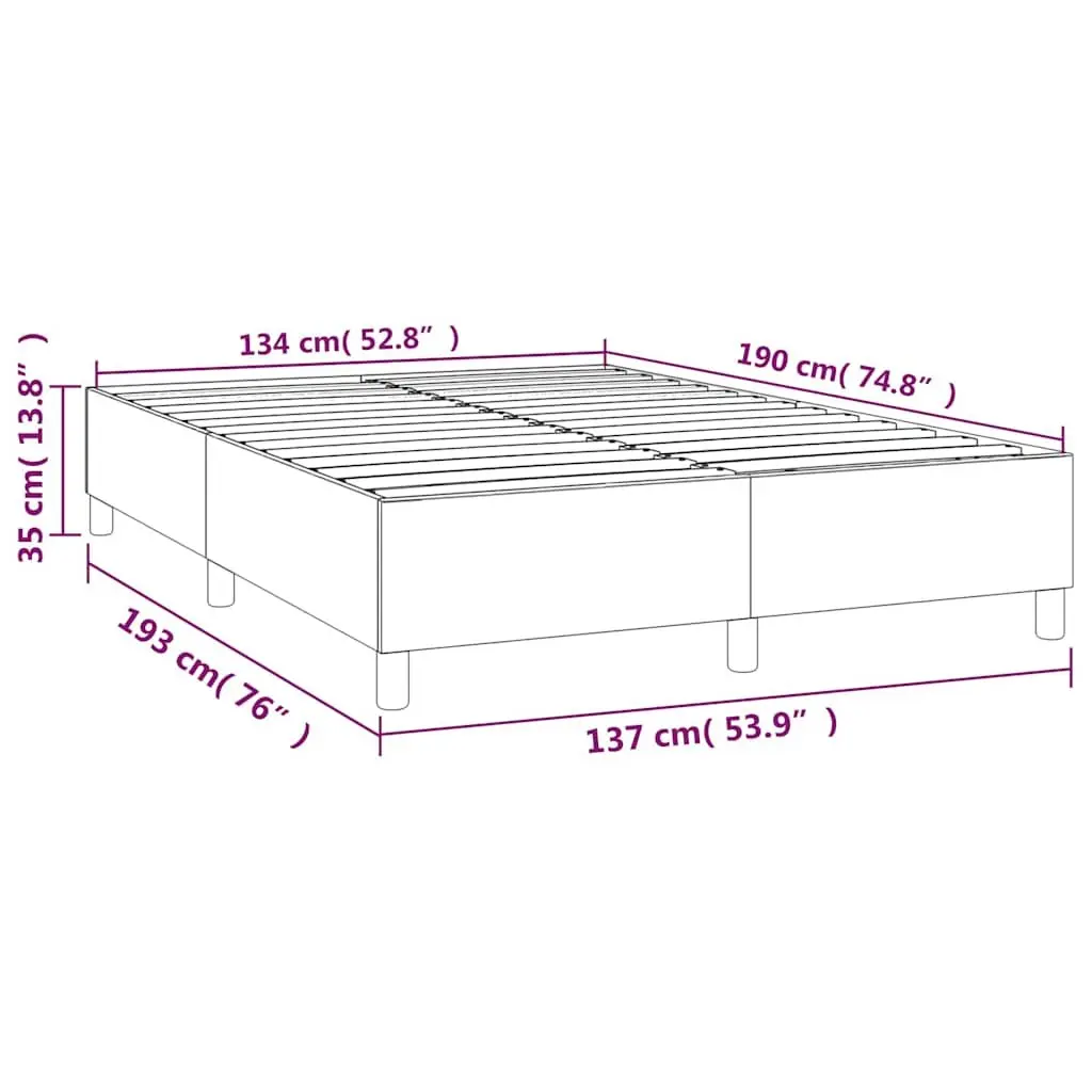 Double Platform Bed Frame Black Faux Leather with Supportive Plywood Slats