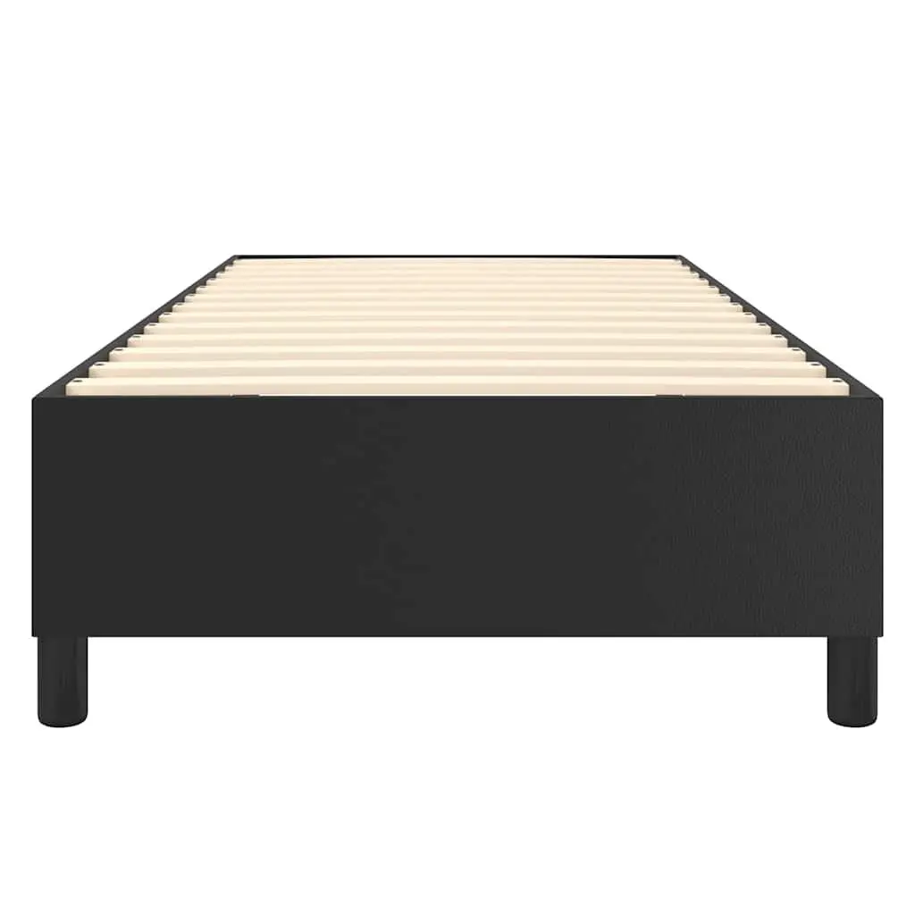 Box Spring Bed Frame King Single Black Faux Leather Bedroom Furniture