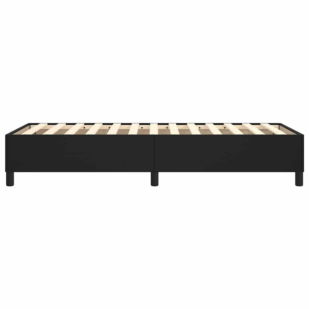 Box Spring Bed Frame King Single Black Faux Leather Bedroom Furniture