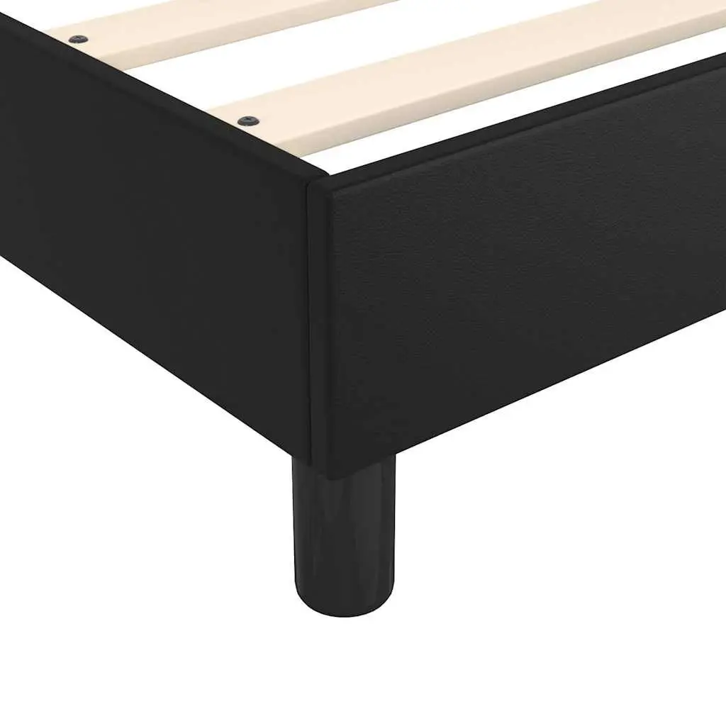 Box Spring Bed Frame King Single Black Faux Leather Bedroom Furniture