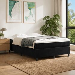 Sturdy Black Velvet Box Spring Frame for Daily Use