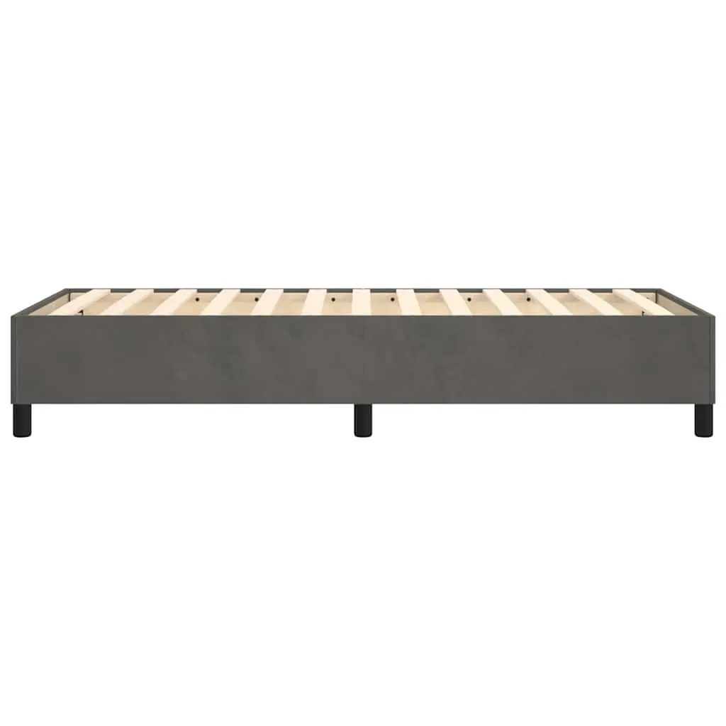 King Single Box Spring Bed Frame in Grey Velvet