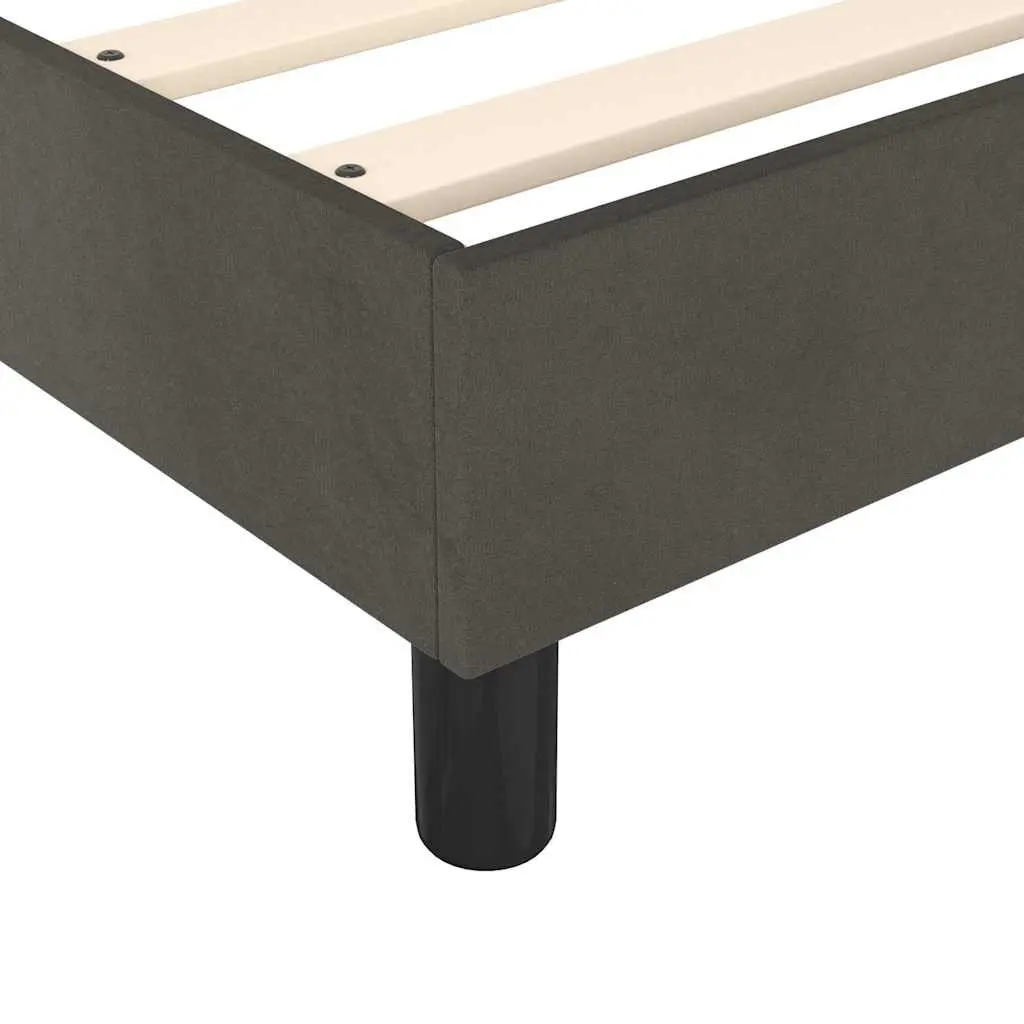 King Single Box Spring Bed Frame in Grey Velvet