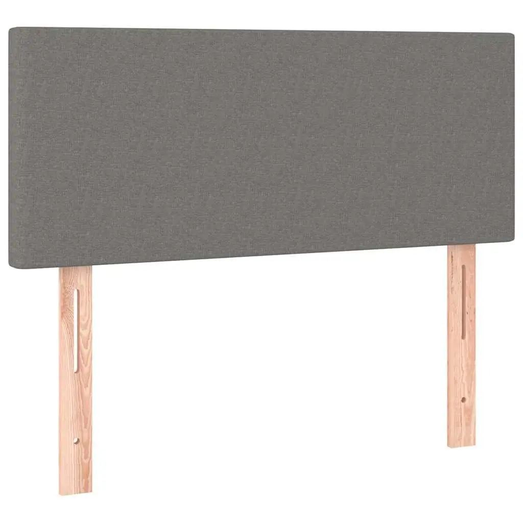 LED Headboard 100cm Dark Grey Fabric Bed Upholstered Adjustable Height Modern