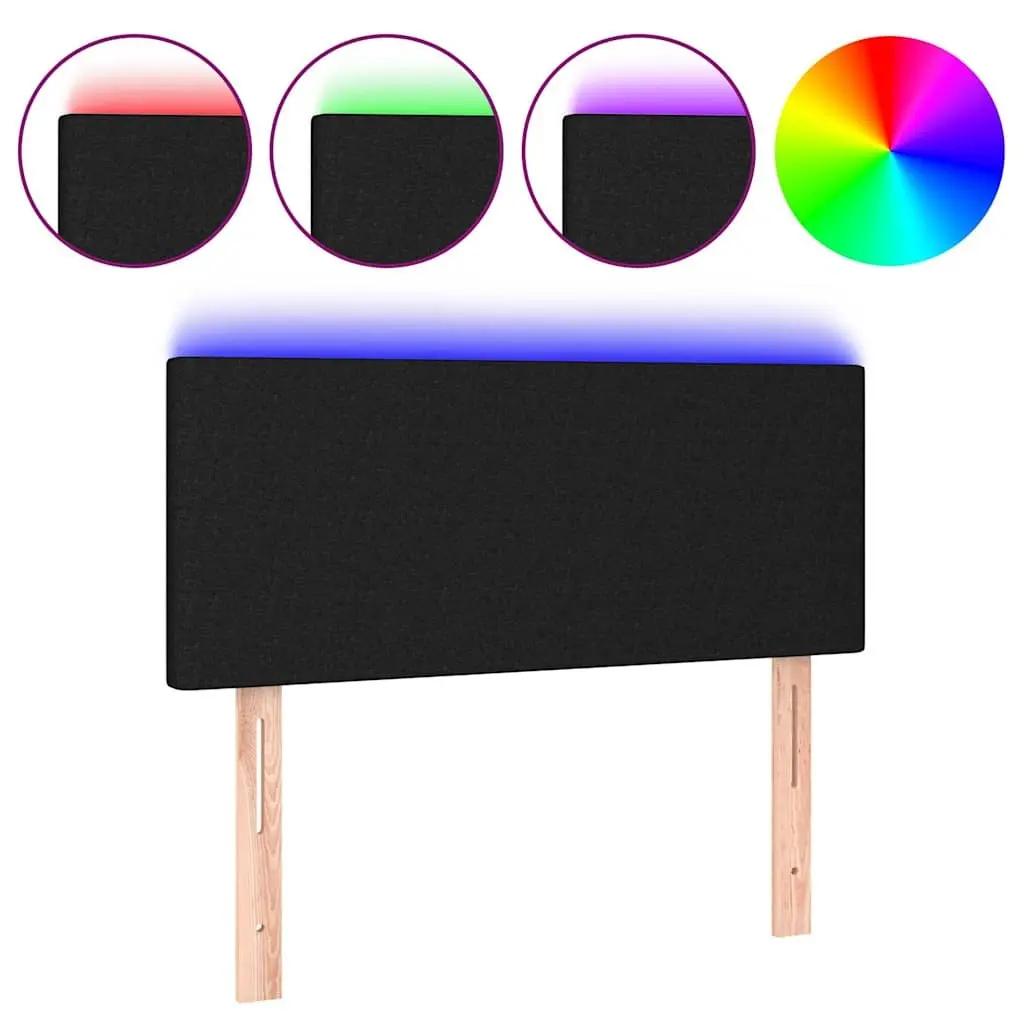 Black Fabric LED Headboard 100cm with Height Adjustability