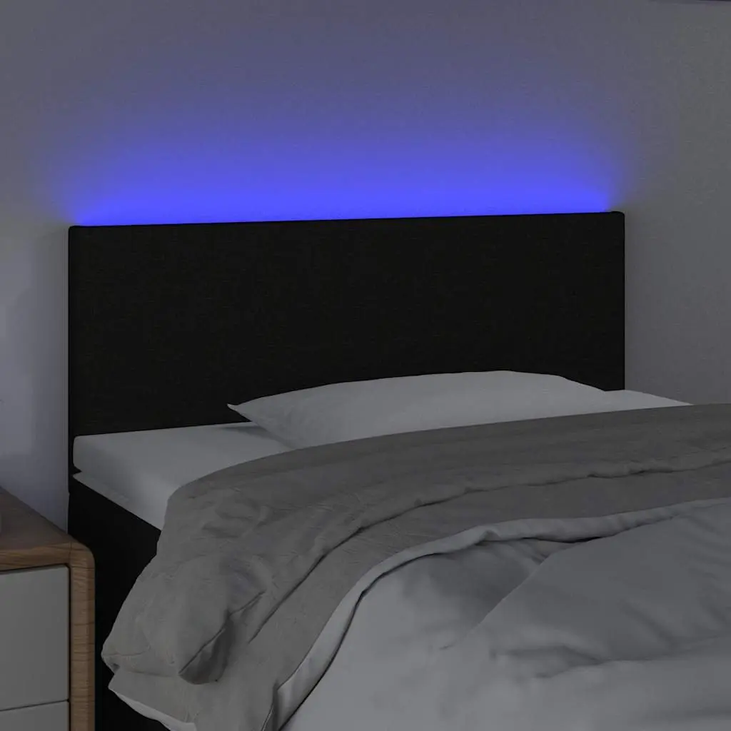 Black Fabric LED Headboard 100cm with Height Adjustability