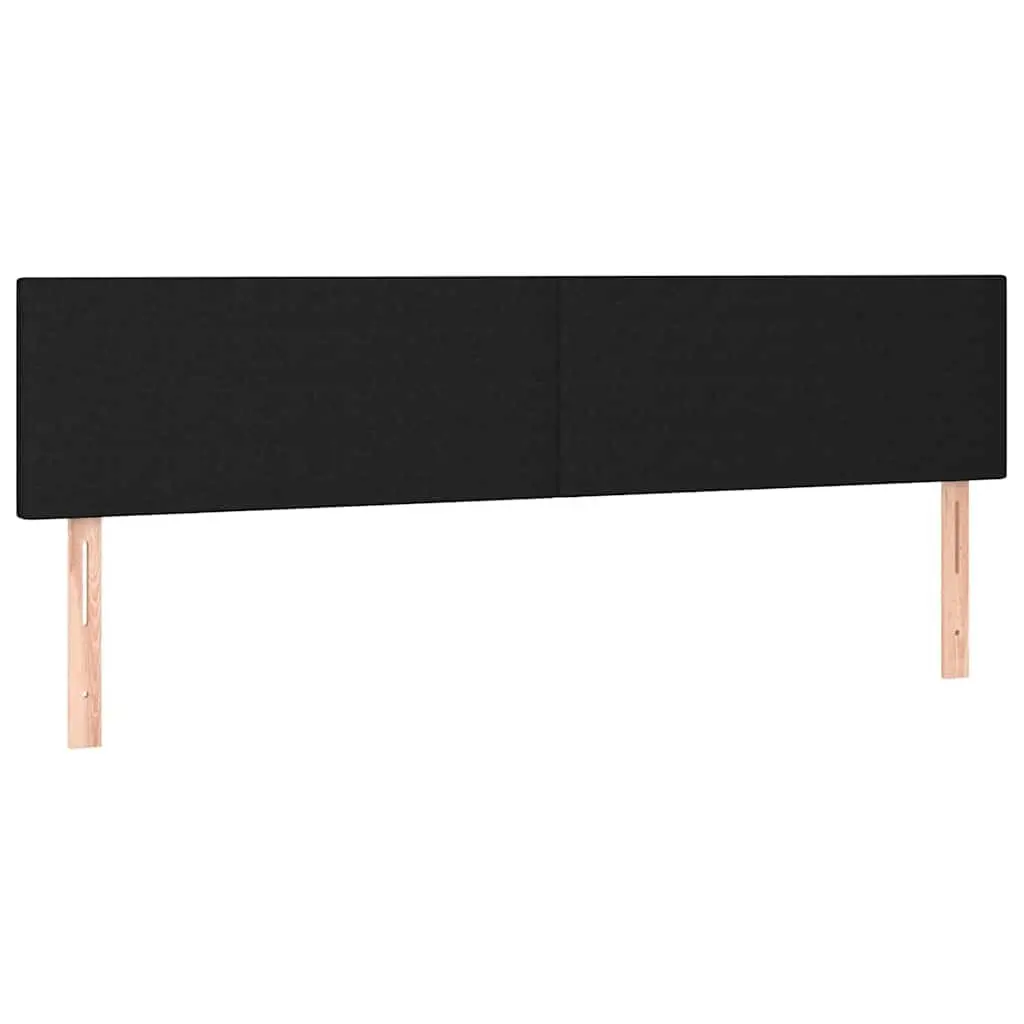LED Headboard Fabric 160 cm Black Adjustable Height Back Support Modern