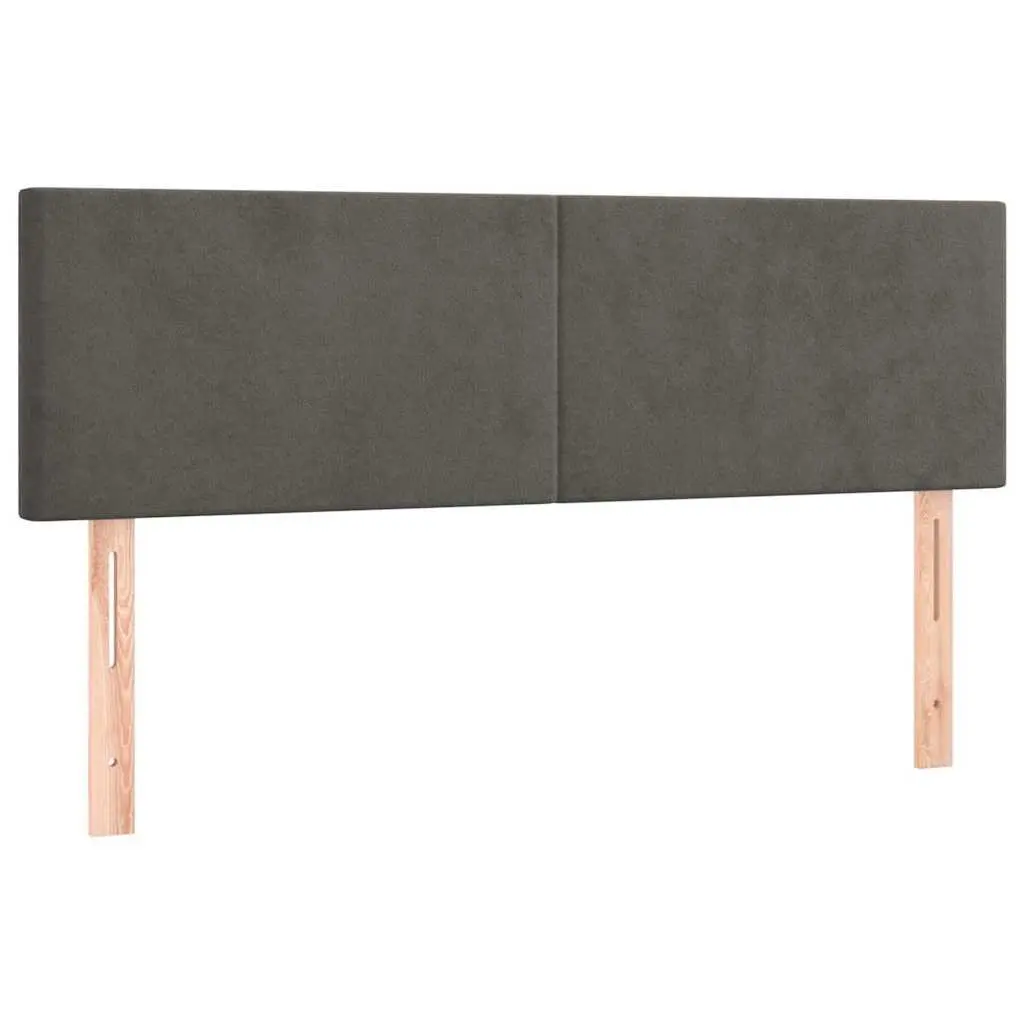 LED Headboard Grey Velvet 144cm Adjustable Height Bedroom Bed Backrest Support