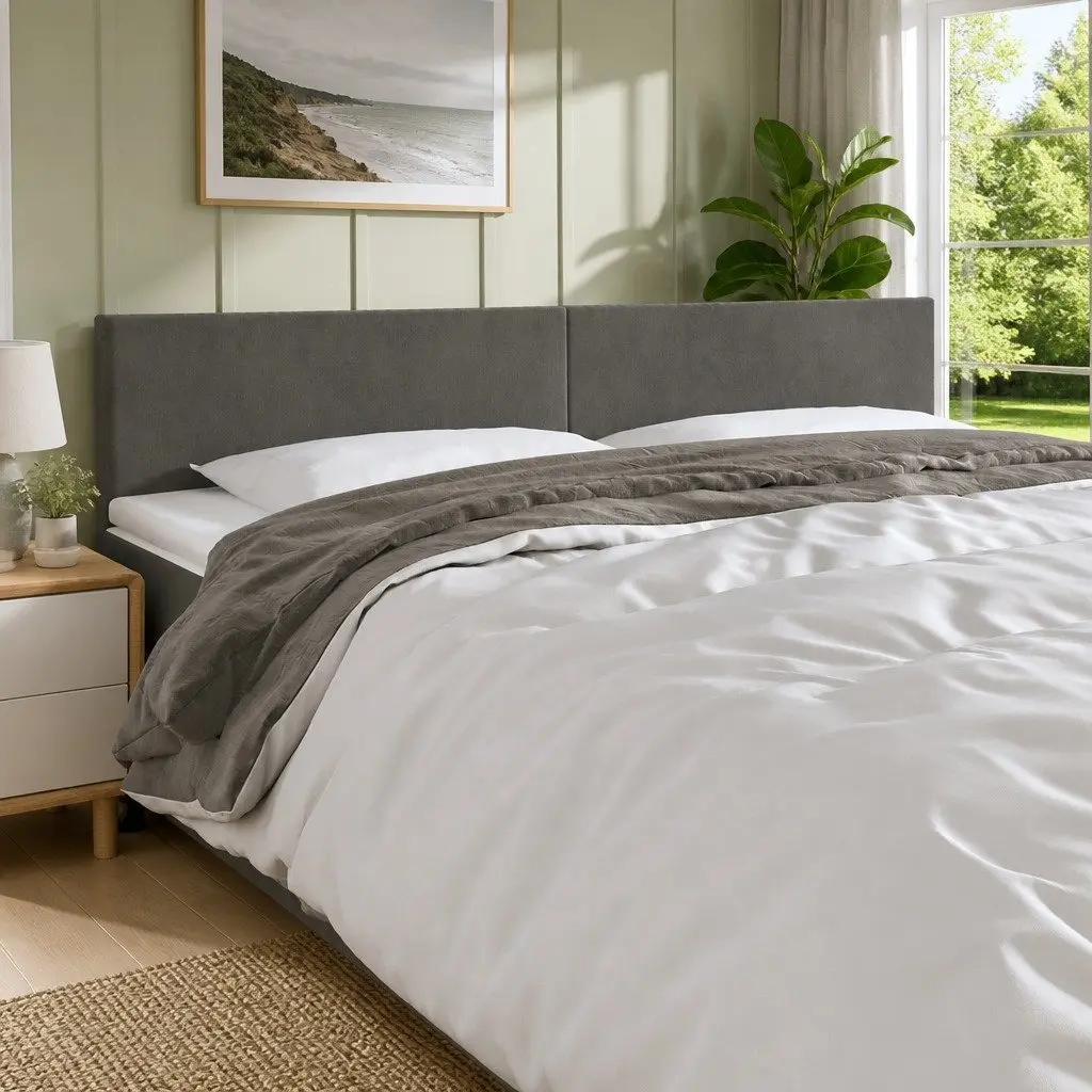 LED Headboard Velvet 160 cm Dark Grey Adjustable Height with Colourful Lighting