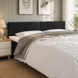 Black Velvet LED Headboard 160 cm for Home Comfort