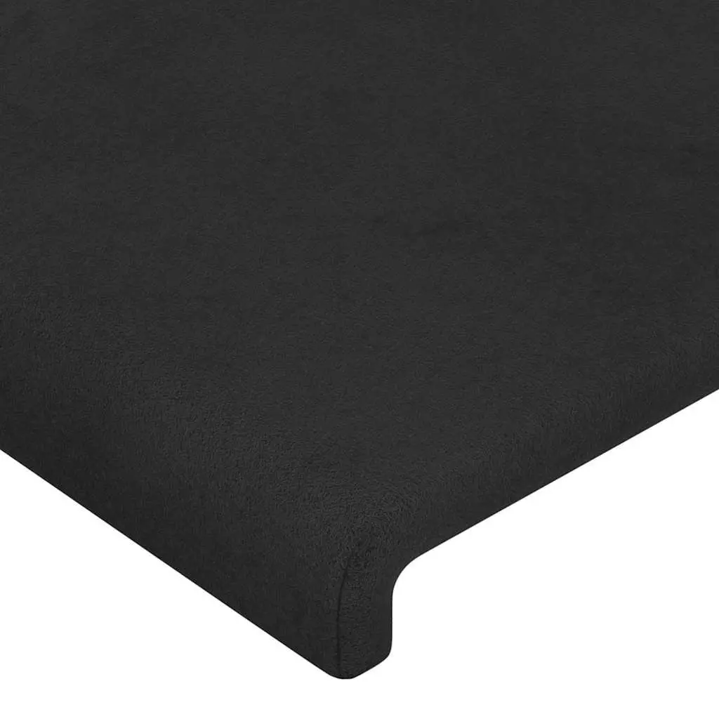 LED Headboard Velvet 160 cm Black Upholstered Wall Mount Modern