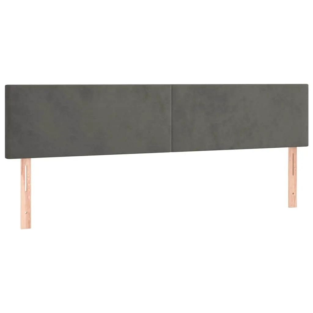 LED Headboard 200 cm Grey Velvet Bed Backrest Modern Bedroom Furniture