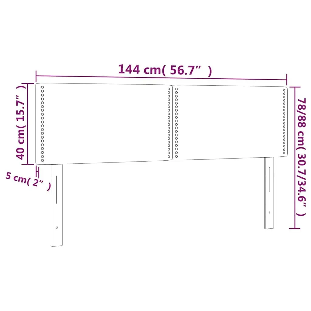 LED Headboard Fabric 144 cm Dark Grey Adjustable Height