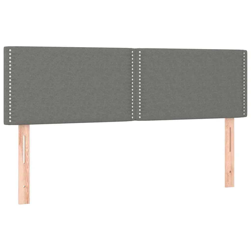 LED Headboard Fabric 144 cm Dark Grey Adjustable Height