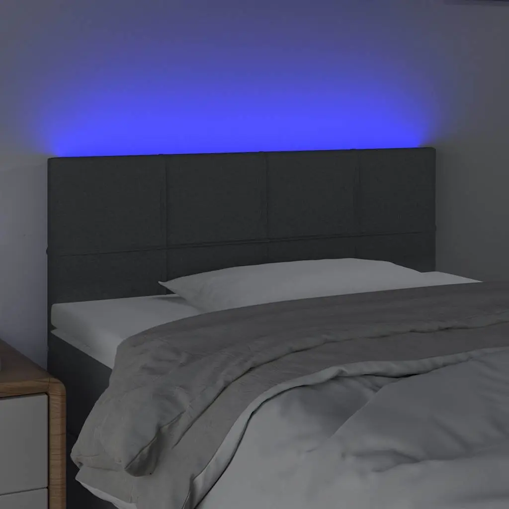 LED Headboard in Grey Fabric for Home Use