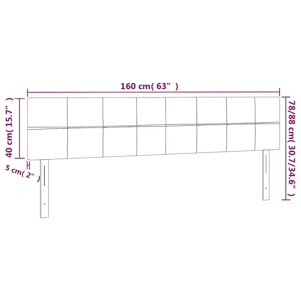 LED Headboard 160cm Grey Fabric Adjustable Height Modern Bedroom Bed Back