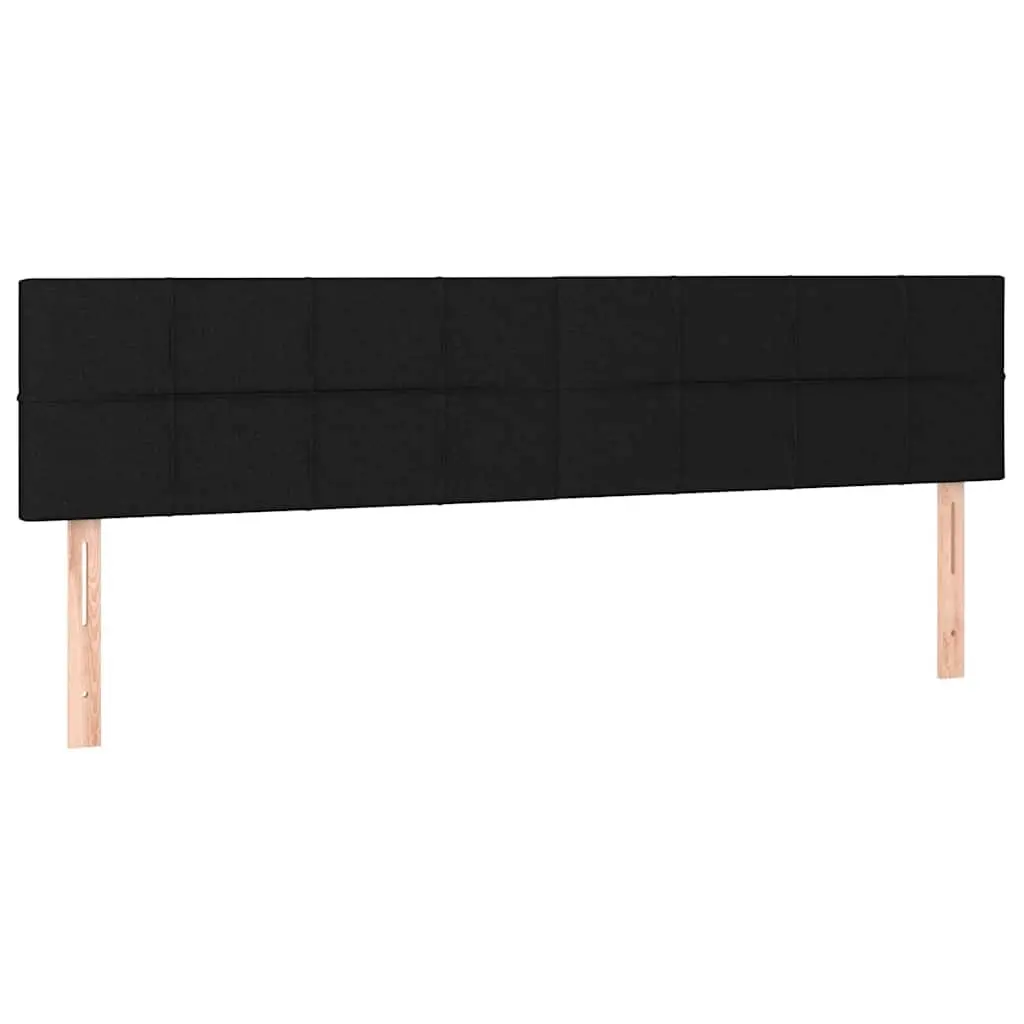 LED Headboard Fabric 160cm Black Adjustable Height Backrest Lighting