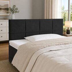 LED Headboard 100cm Black Velvet Bed Backrest Adjustable Colorful Lights