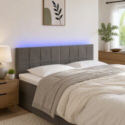 Practical Dark Grey LED Headboard for Any Bedroom