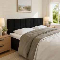 144cm Black Velvet LED Headboard for Beds