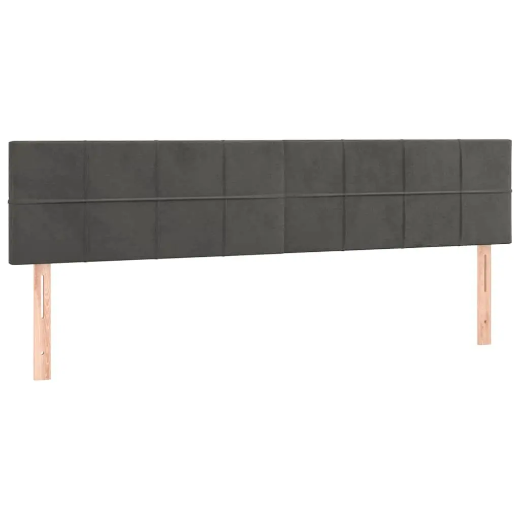 LED Headboard Velvet 160cm Dark Grey Adjustable Height