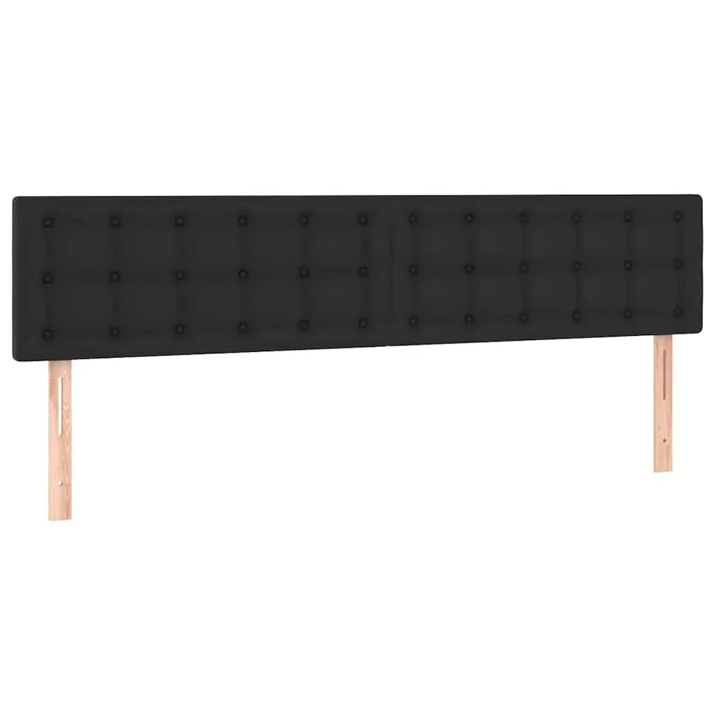 LED Headboard Faux Leather 160cm Black Modern Bedroom Decor