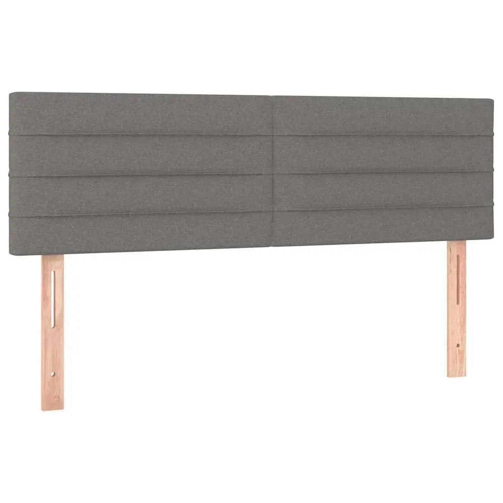 LED Headboard Adjustable Height Dark Grey Fabric 144cm with Colourful Ambient Lighting