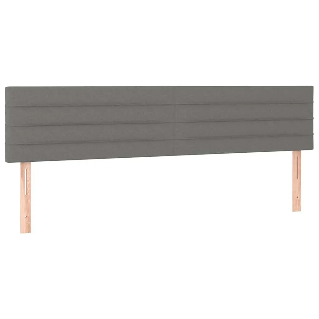 LED Headboard 160cm Dark Grey Fabric Bed Head Modern Design Adjustable Height