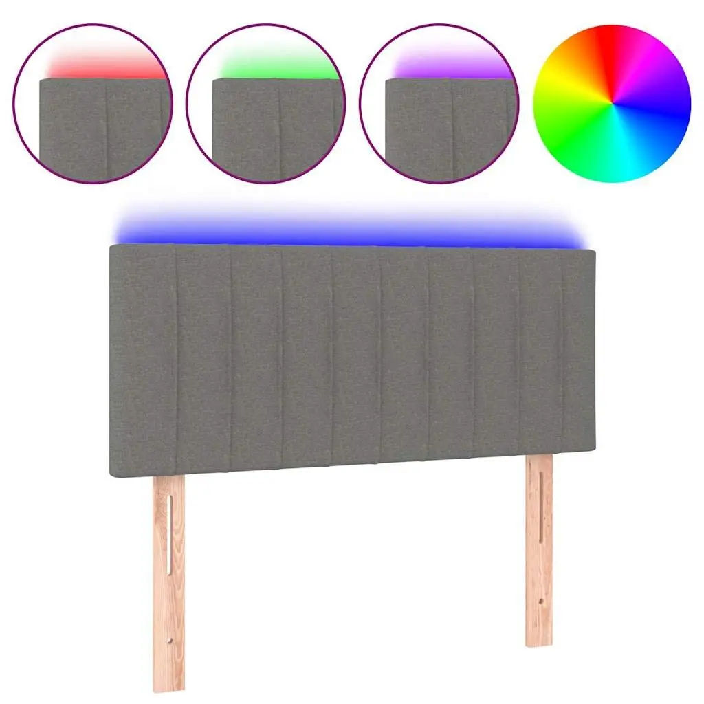 LED Headboard Grey 100x5x78/88 cm Fabric Adjustable Height Modern Bedroom Wall