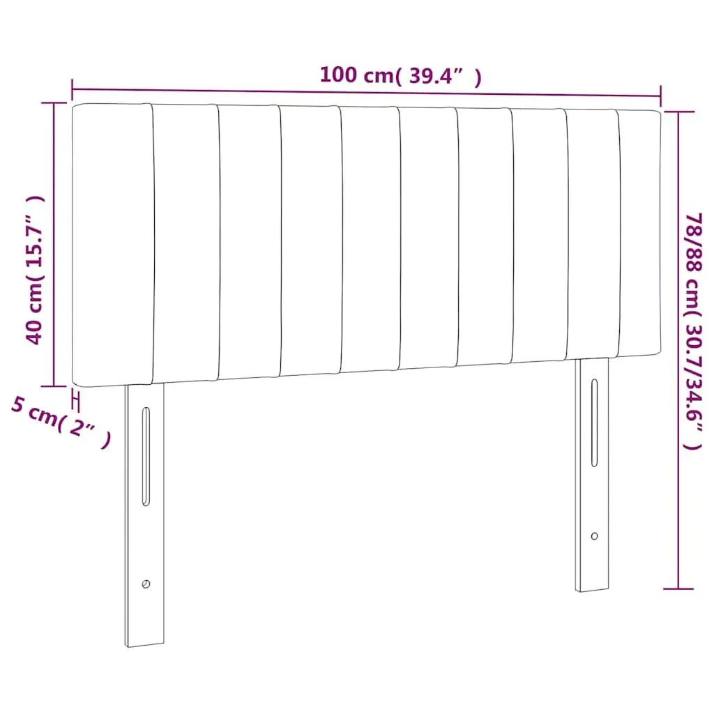 LED Headboard Grey 100x5x78/88 cm Fabric Adjustable Height Modern Bedroom Wall