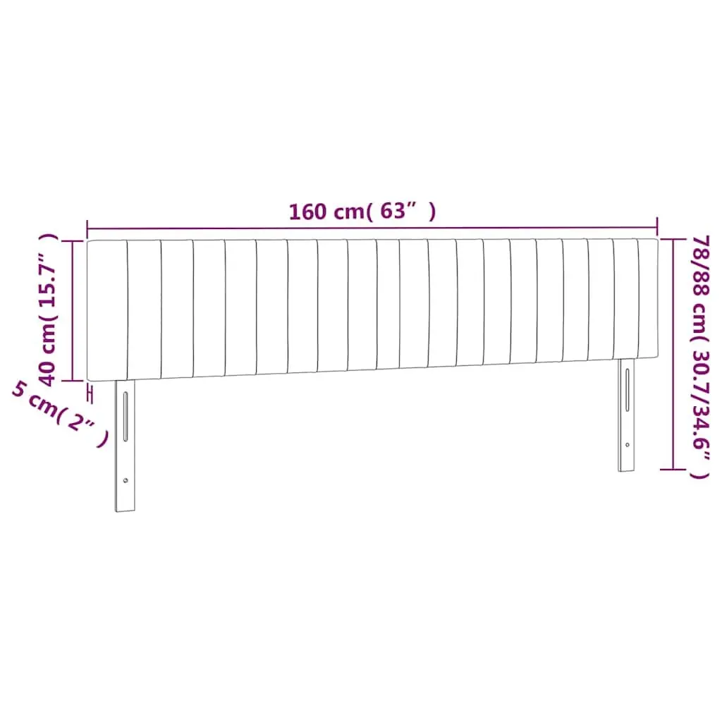 LED Headboard Fabric 160cm Adjustable Height Dark Grey Bedroom Wall Mount