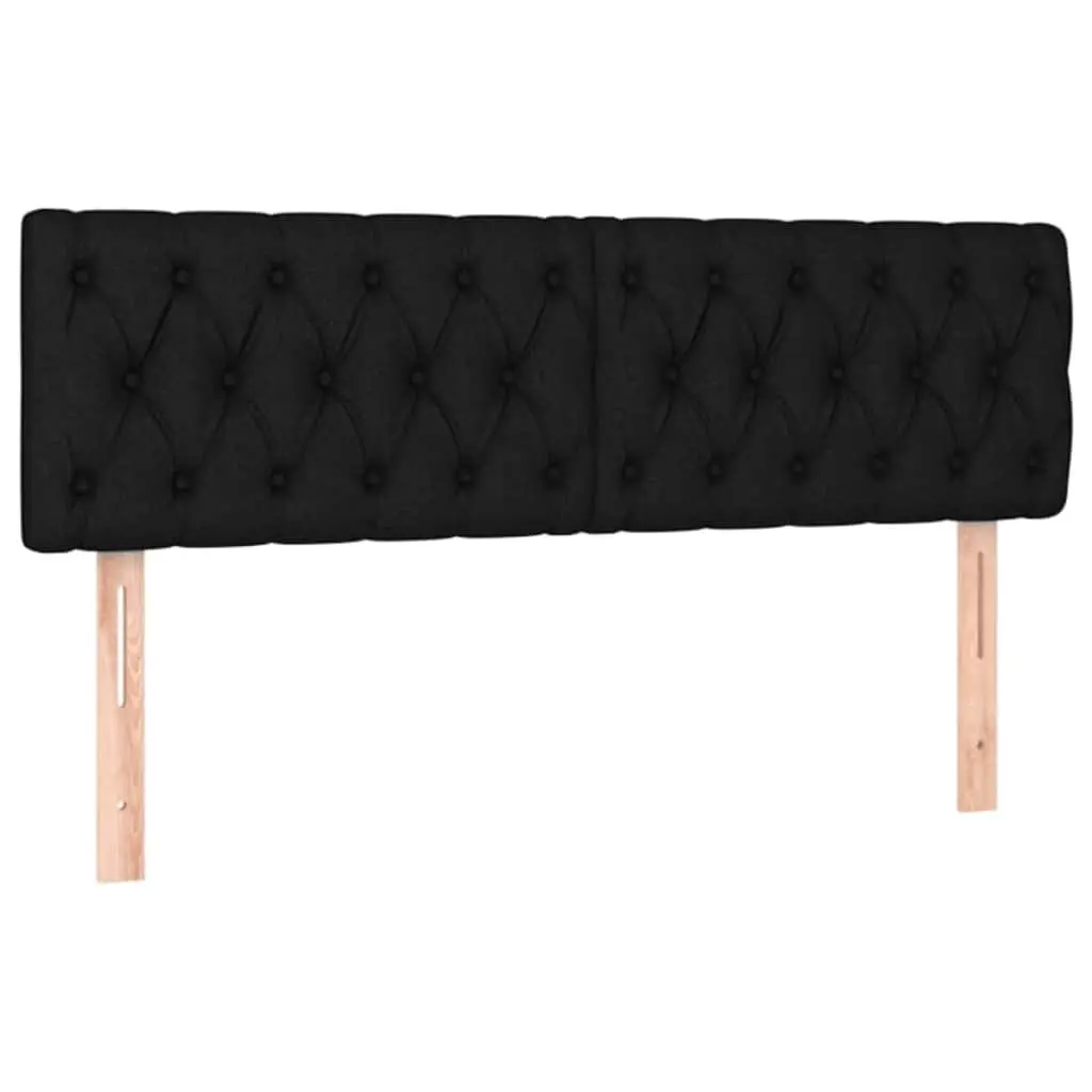 LED Headboard 160 cm Black Fabric Bed Head with Adjustable Height Colourful