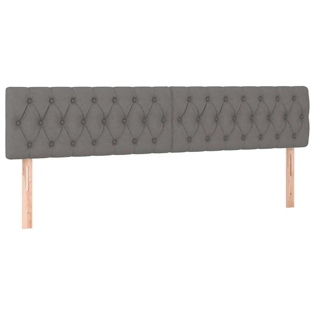 Adjustable Height Grey Fabric LED Headboard 200cm Modern Bedroom Wall Mount