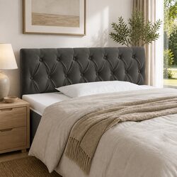 LED Headboard 100cm Grey Velvet Bed Frame Backrest with Adjustable Colourful