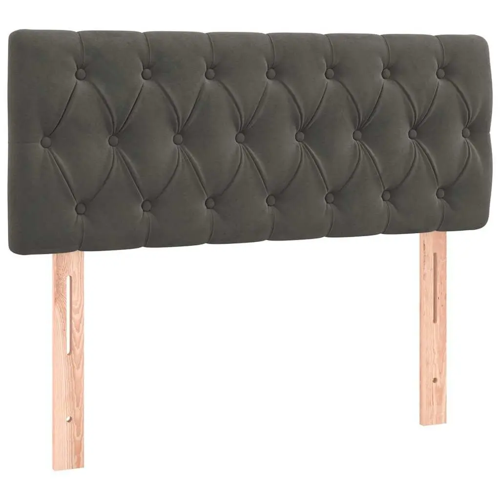LED Headboard 100cm Grey Velvet Bed Frame Backrest with Adjustable Colourful