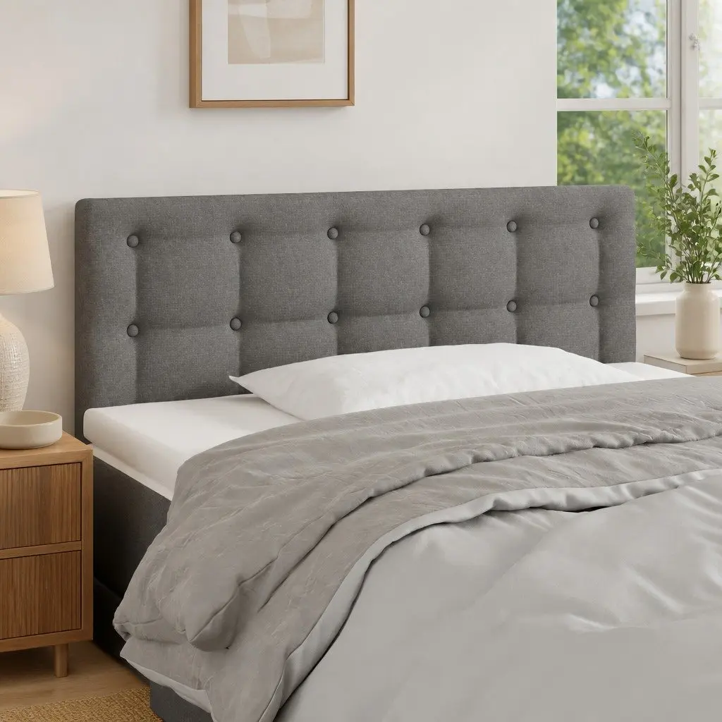Grey Fabric LED Headboard for Any Bedroom
