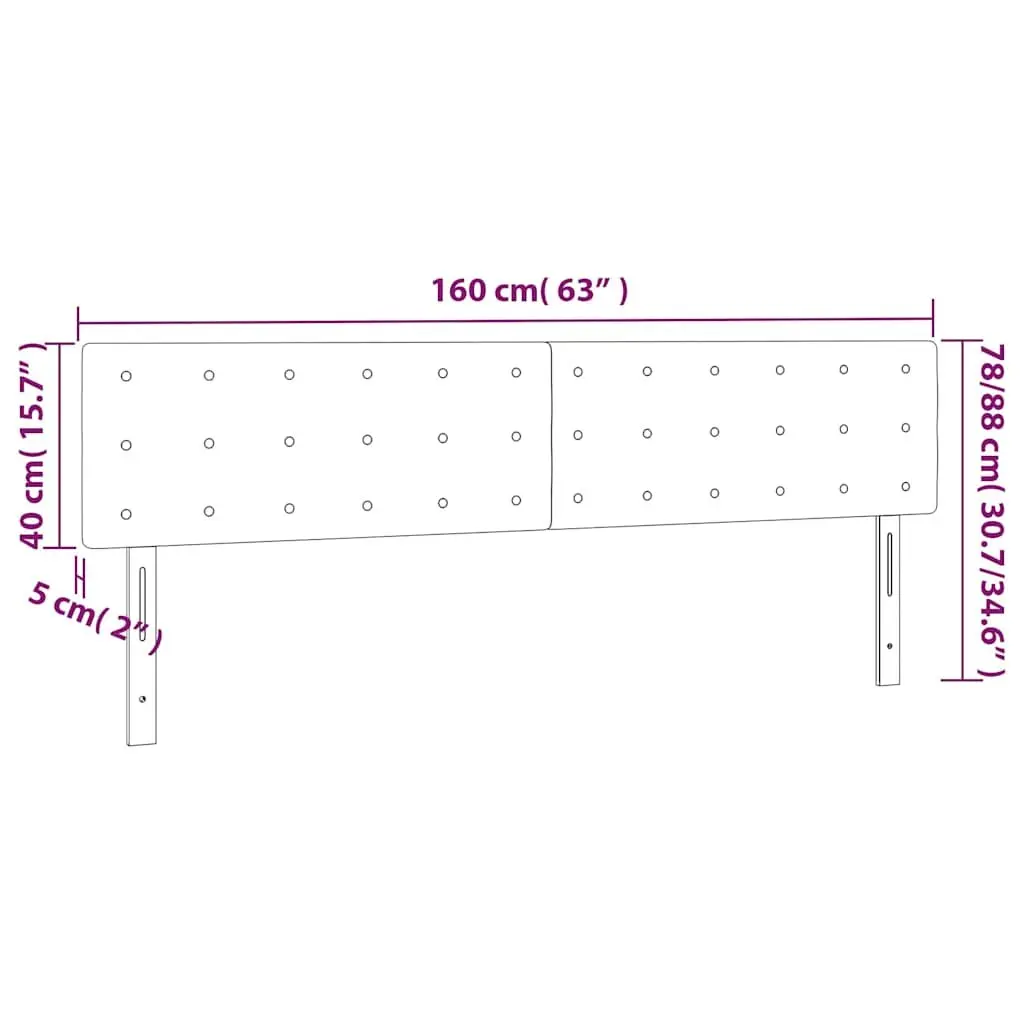 Black Fabric LED Headboard 160cm for Bed