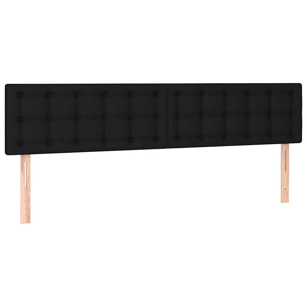 LED Headboard 200 cm Black Fabric Bedroom Wall Mount Adjustable Height Modern