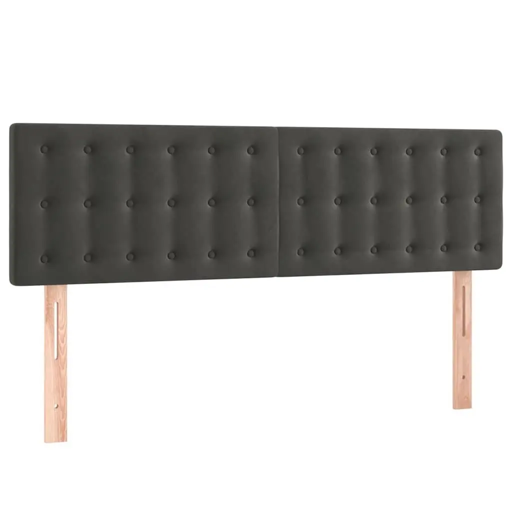 LED Headboard in Dark Grey Velvet for Bedroom Use