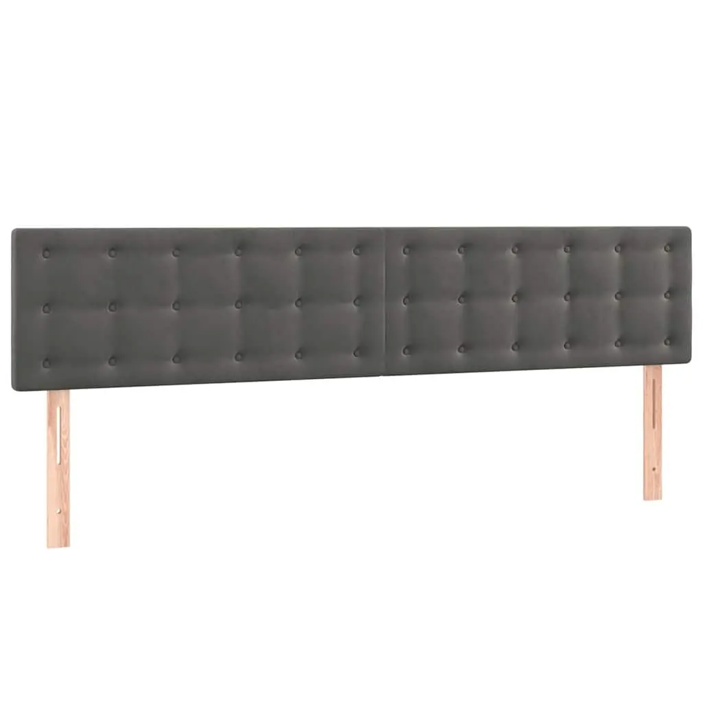 LED Headboard Velvet 160cm Dark Grey Modern Upholstered Furniture