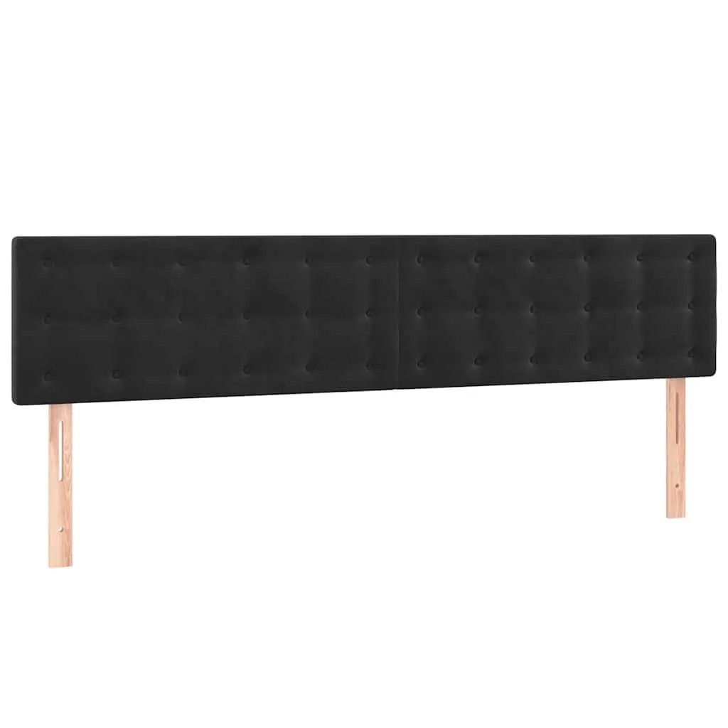 LED Headboard 200 cm Black Velvet Bed Backrest with Adjustable Colourful Lights
