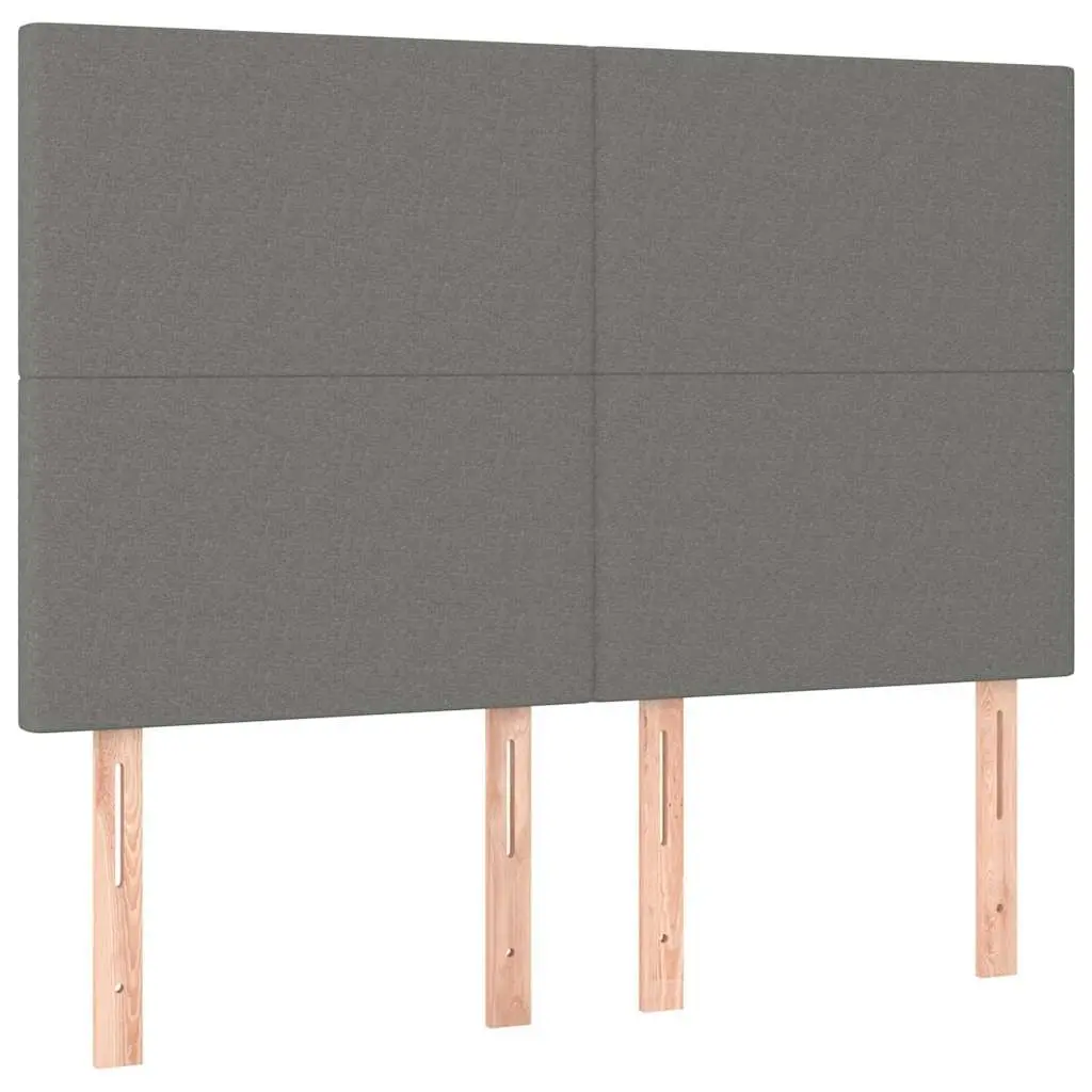 LED Headboard Adjustable Height Bedroom Backrest Dark Grey Fabric 144cm