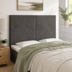 Comfortable Grey Velvet LED Headboard for Your Bedroom