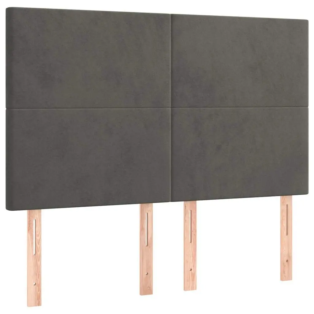 LED Headboard 144cm Grey Velvet Bed Backrest Modern Bedroom Furniture Adjustable