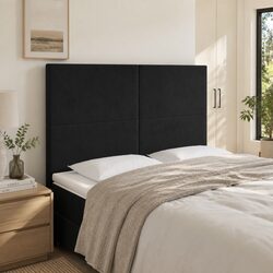Practical Black Velvet LED Headboard 144cm for Your Home