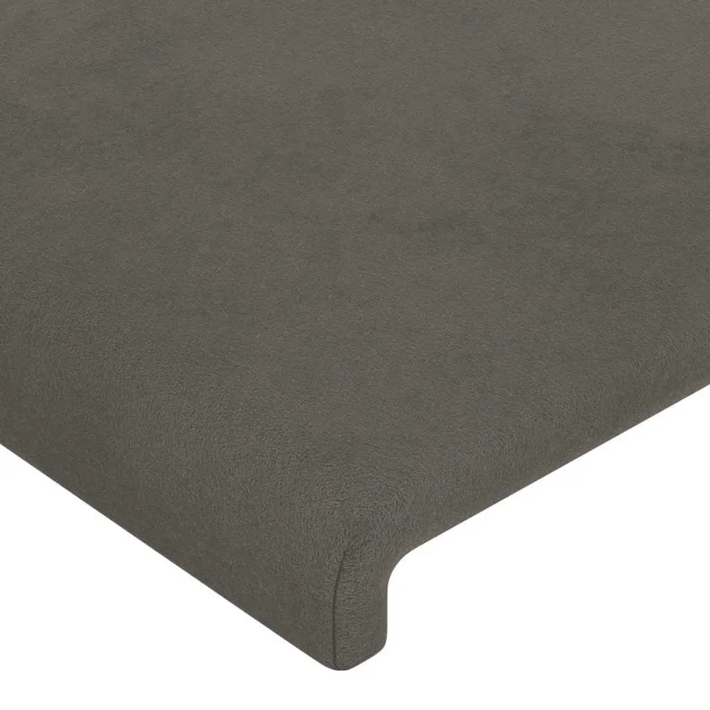 LED Headboard Grey Velvet 160cm with Backrest and Colour Adjustable LED Lighting
