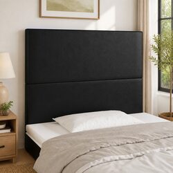 LED Headboard Black 80cm Faux Leather Modern Bedroom Bed Back Support Lights