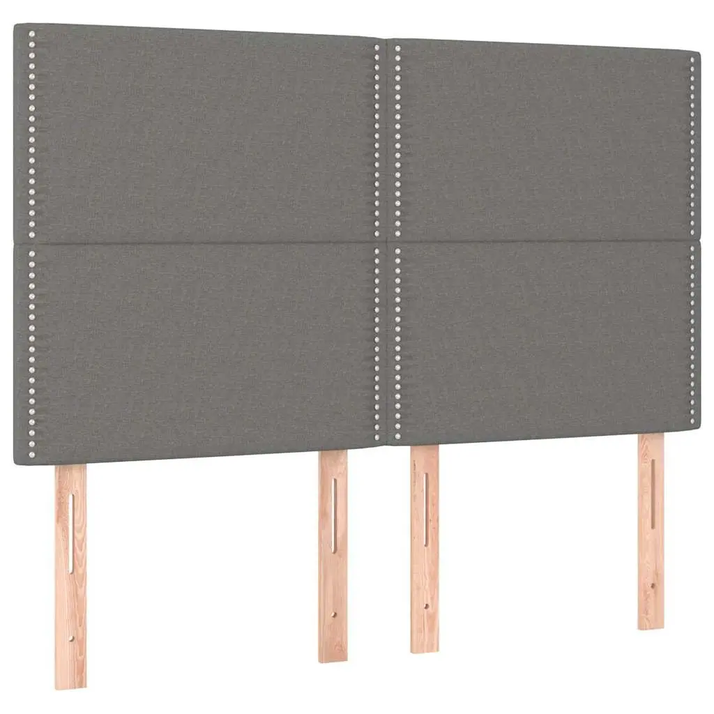 LED Headboard 144cm Dark Grey Fabric Bed Head Backrest with Adjustable