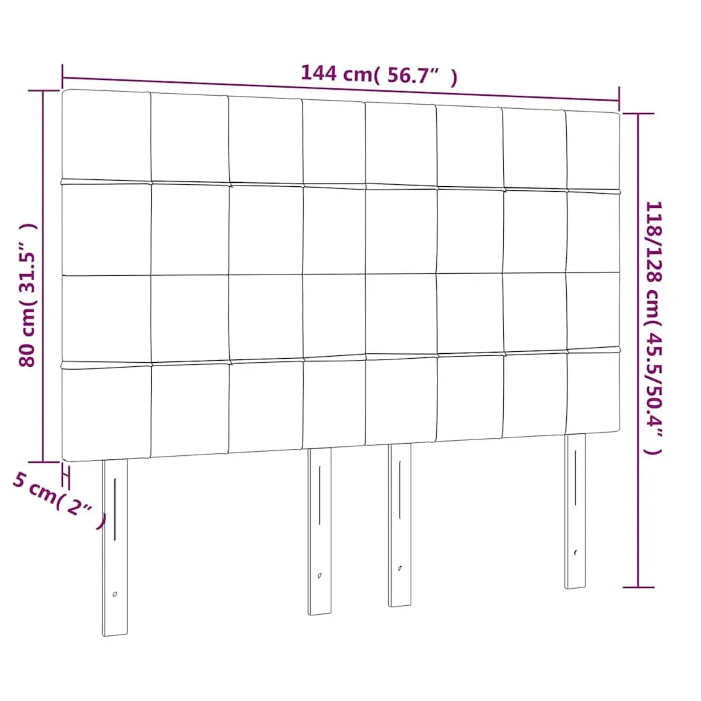 144cm Dark Grey LED Headboard for Any Bedroom